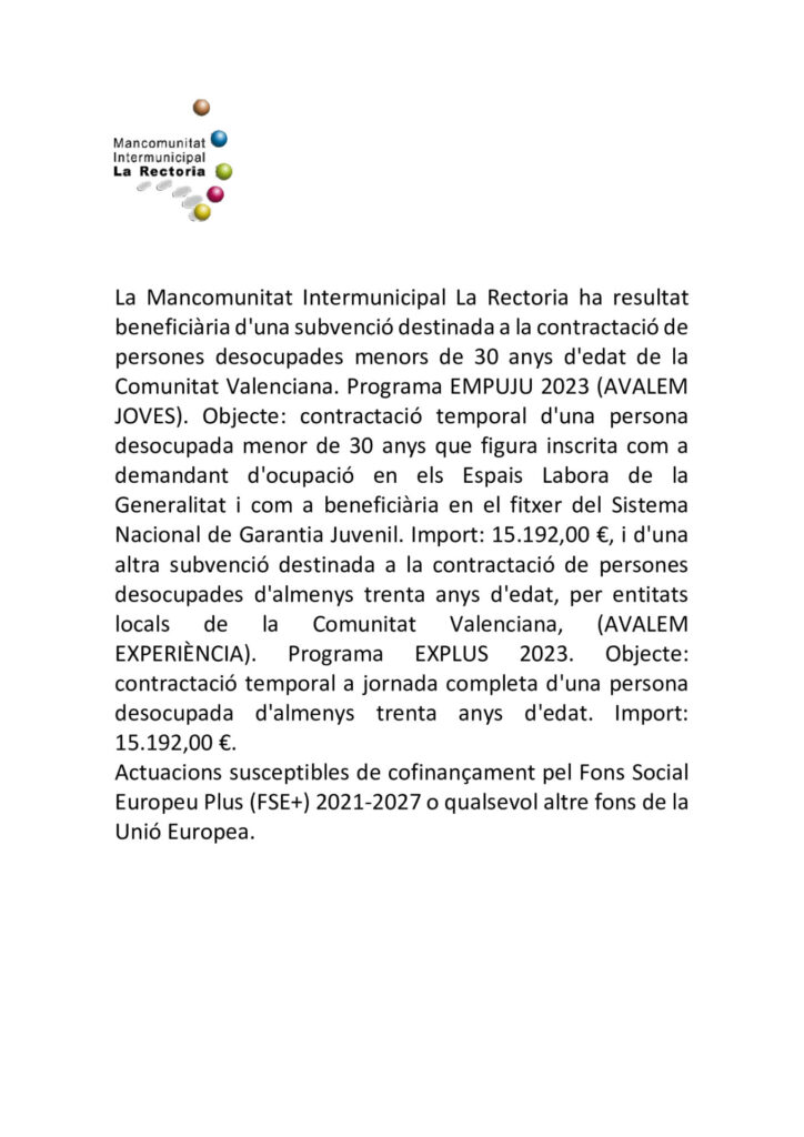 Programes d'Incentius a la contractació 2023